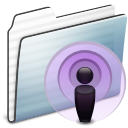 Podcast Folder Graphite Stripe Icon 128x128 png